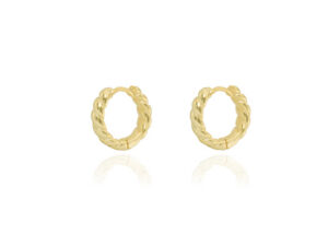 Mini rope huggie hoop 18k gold plated