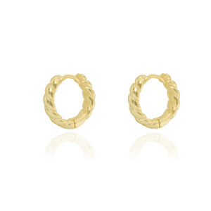 Mini rope huggie hoop 18k gold plated